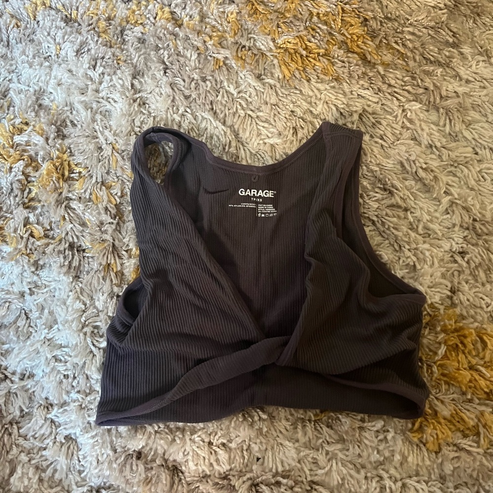 Garage Black Ribbed Women's Top